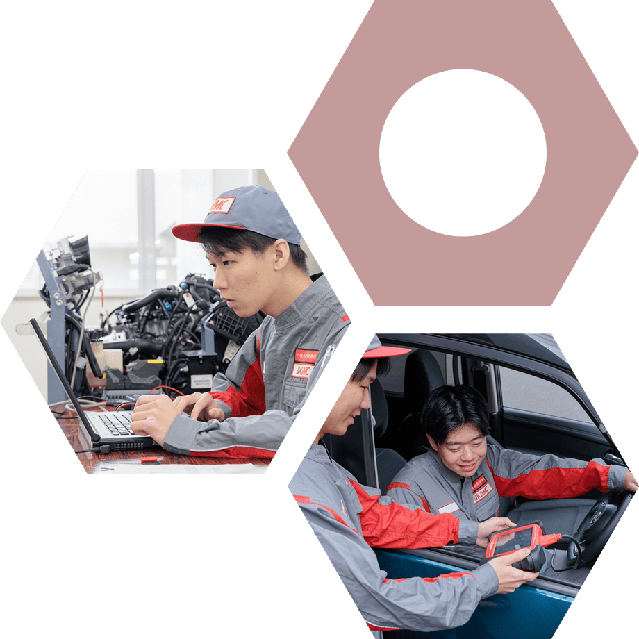 一級自動車整備科｜一級自動車整備士を目指す人気のコース。ハイレベルな一級整備士合格も北自大なら先生たちが最後までフォローアップ!